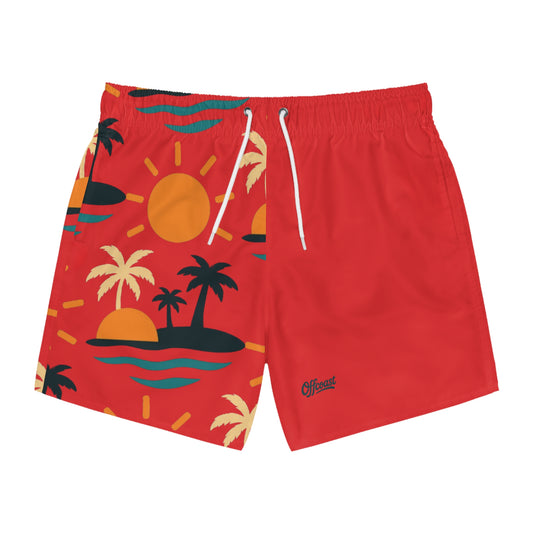 Vibrant Summer Swim Trunks, Vacation Must-Have, Beachwear, Pool Party Essentials, Men's Swim Shorts