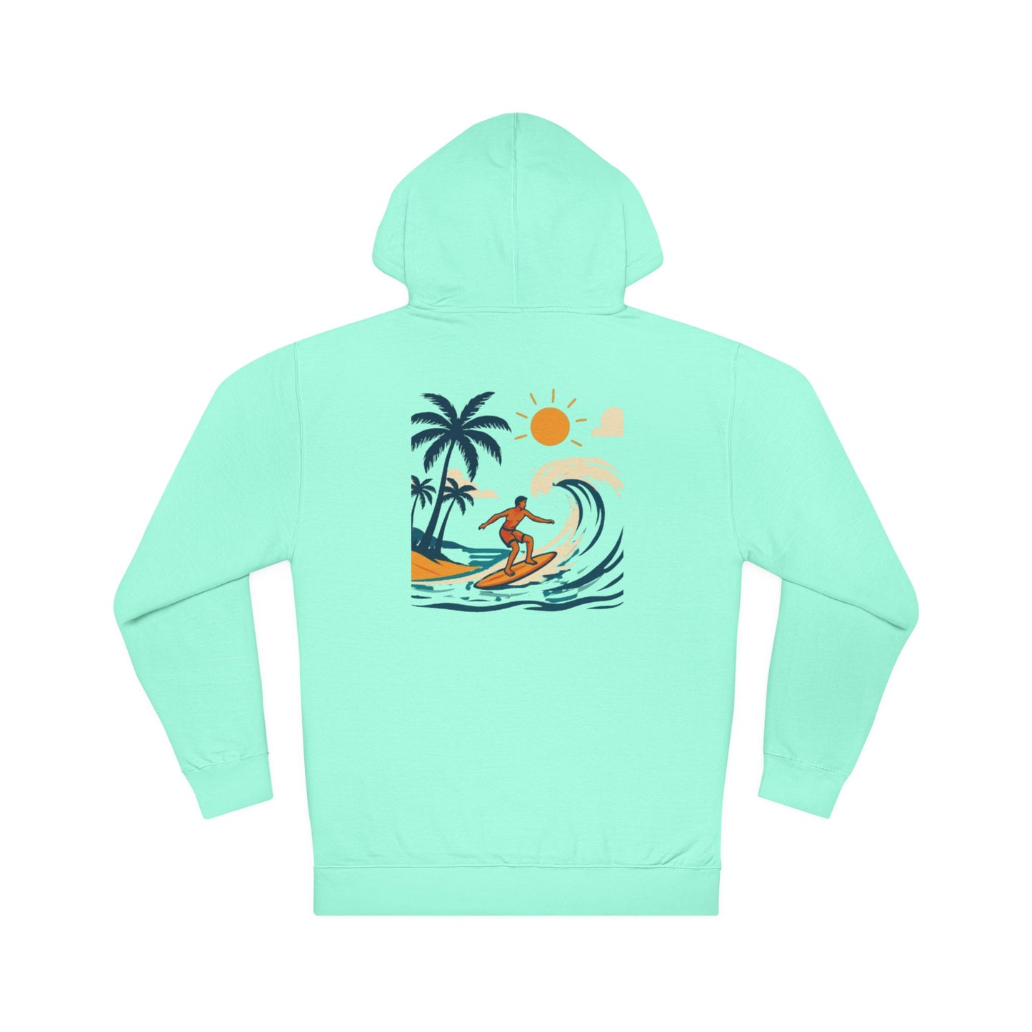 Chill Vibes Hooded Sweatshirt, Unisex Surf Hoodie, Beach Day Apparel, Summer Sweater, Casual Wear, Gift for Surfers