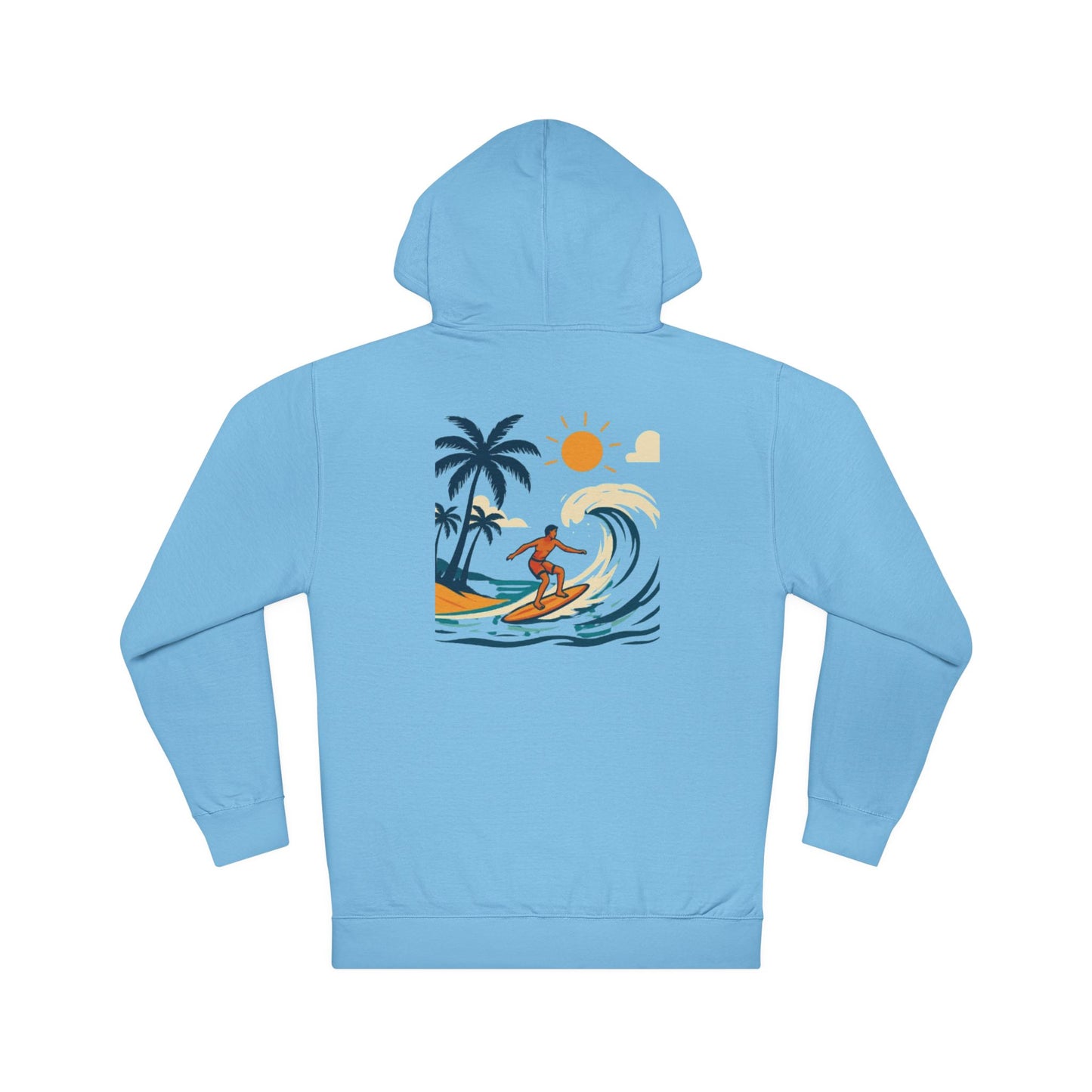 Chill Vibes Hooded Sweatshirt, Unisex Surf Hoodie, Beach Day Apparel, Summer Sweater, Casual Wear, Gift for Surfers