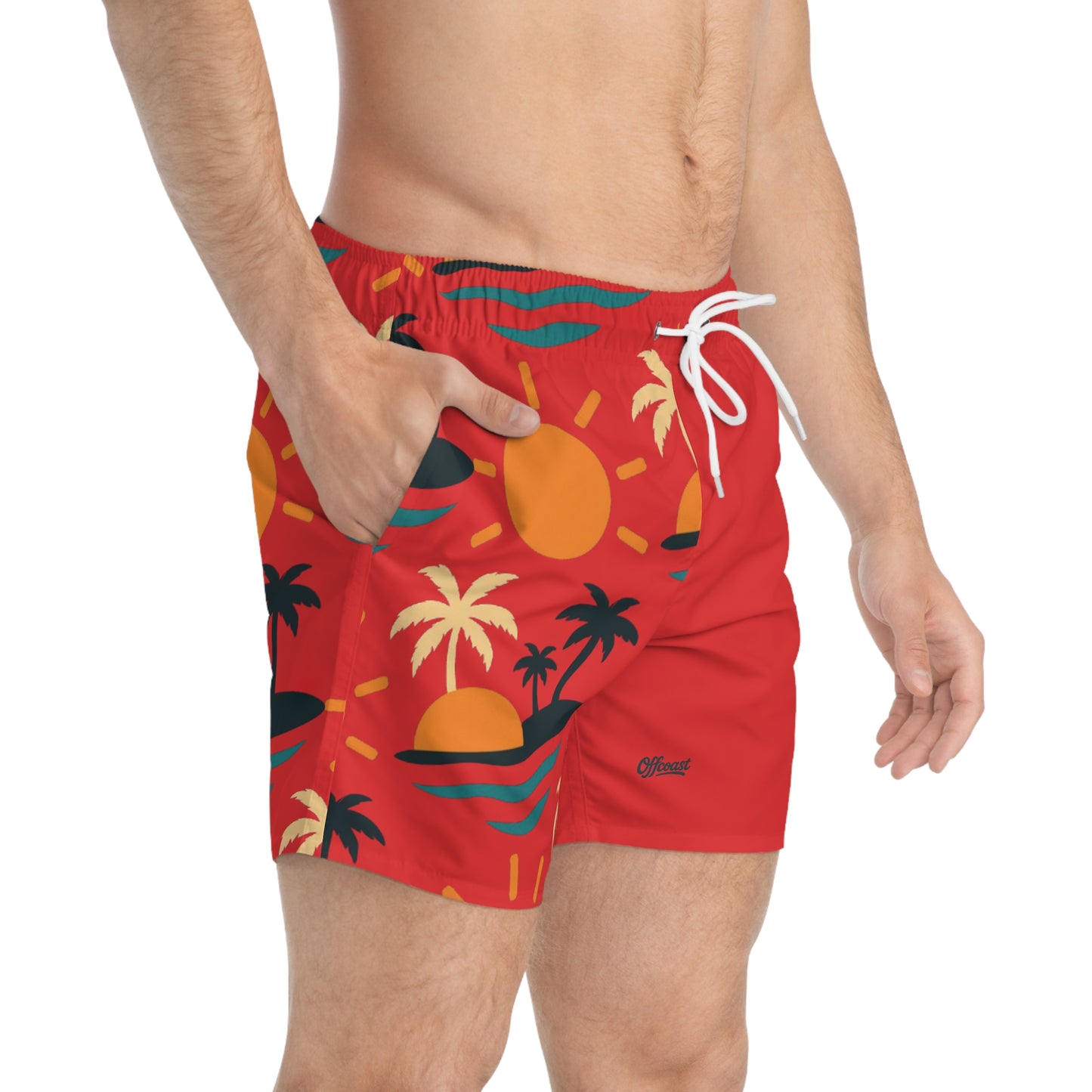 Vibrant Summer Swim Trunks, Vacation Must-Have, Beachwear, Pool Party Essentials, Men's Swim Shorts